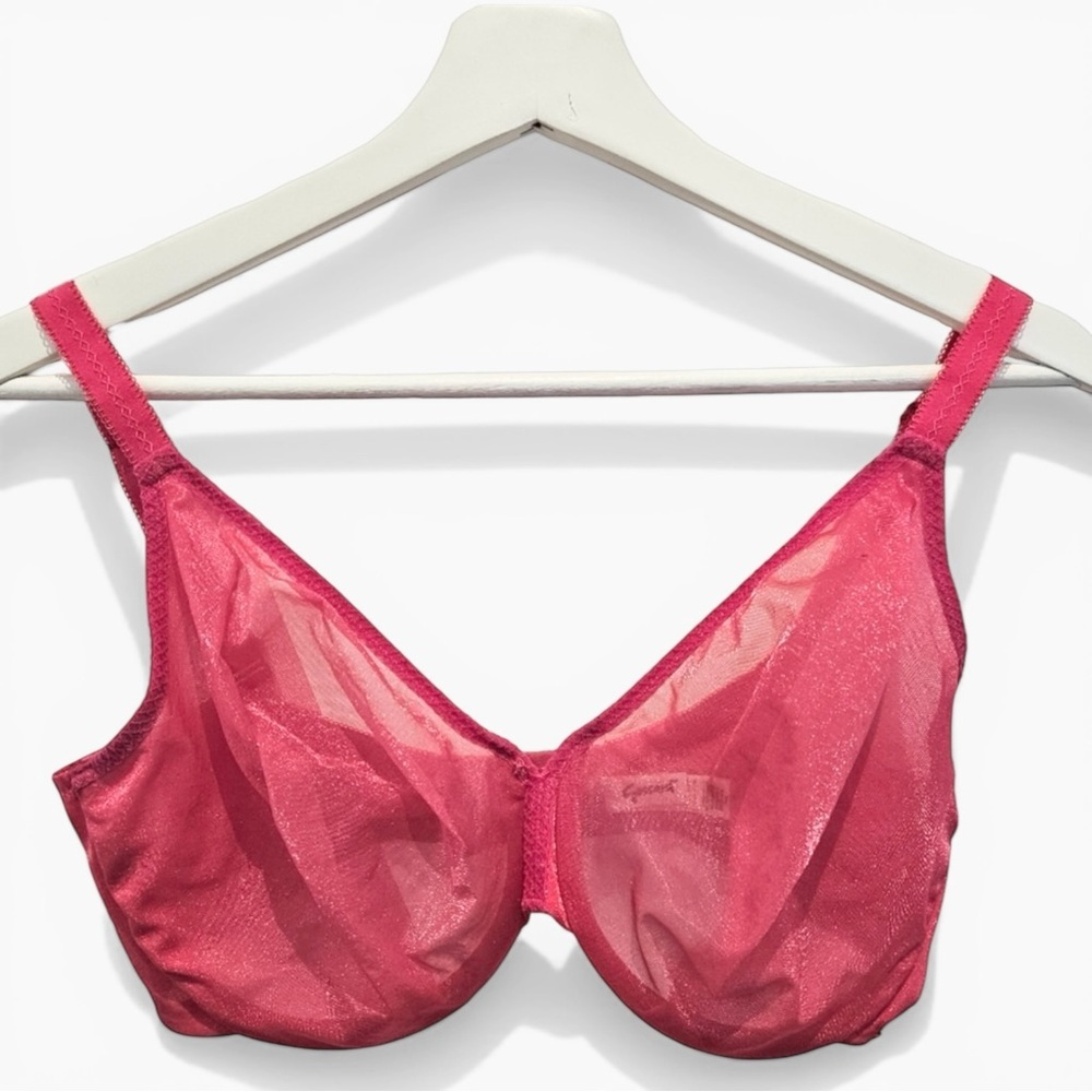 Sheer Red Coral Bra
